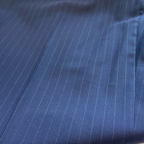 J. Crew Navy Blue Pinstripe Lightweight Wool Blazer Two Button Front Size 8 - Picture 9 of 15